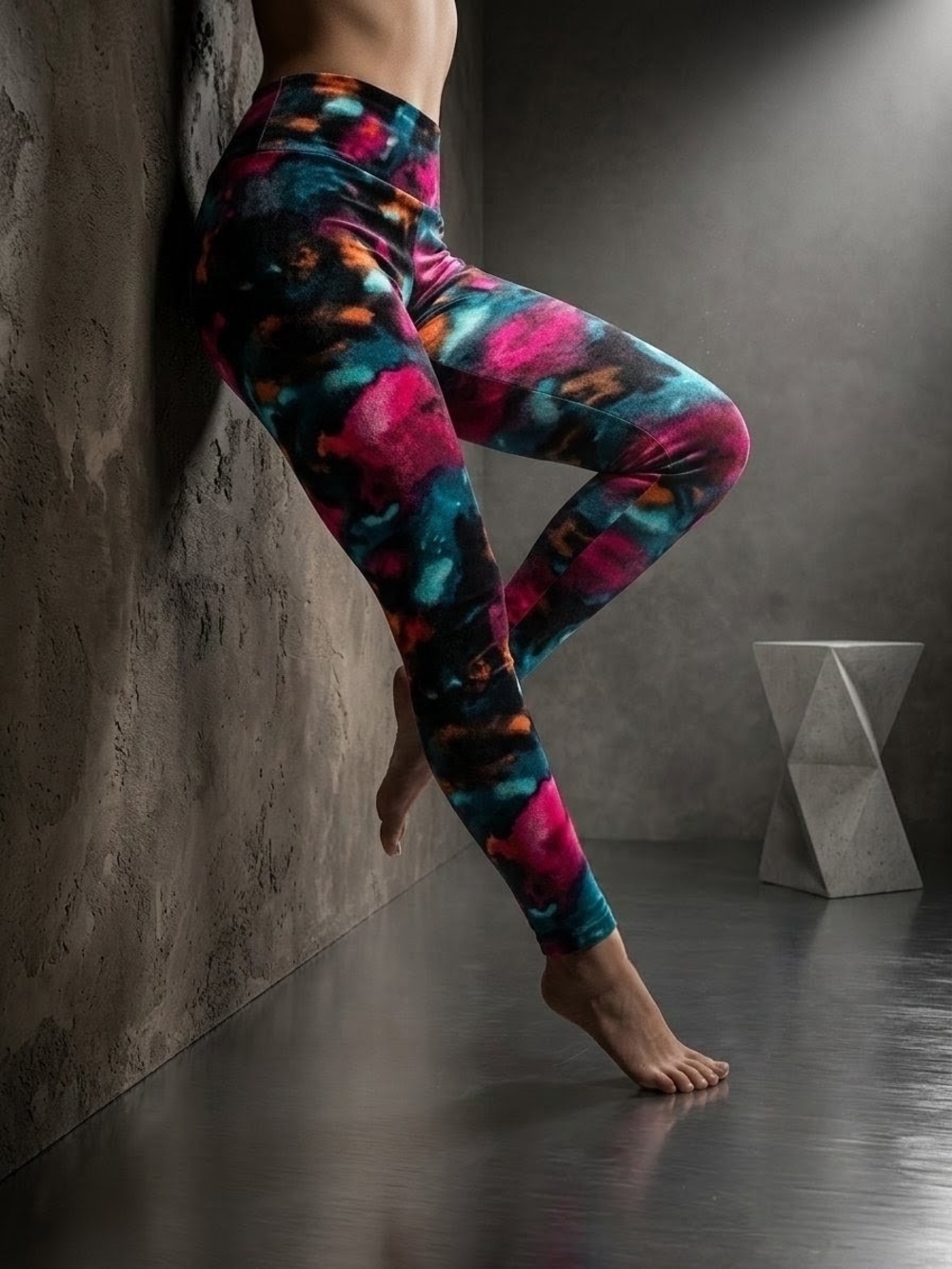 No Boundaries High-Waist Tie-Dye Leggings in Pink, Teal, Black